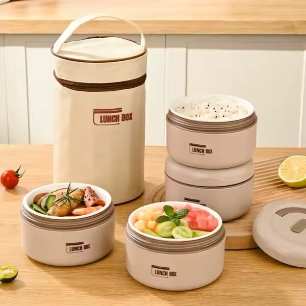 3 lunchboxy w 1 - Szczelny Podwójny Lunch Box - obrazek 4