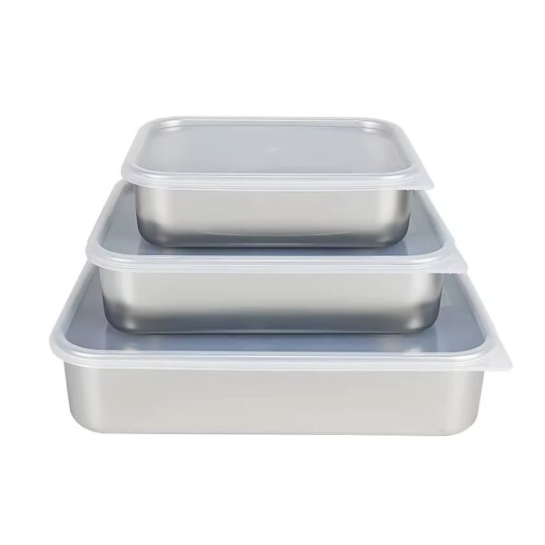 Gruby Prostokątny Lunch Box ze Stali Nierdzewnej